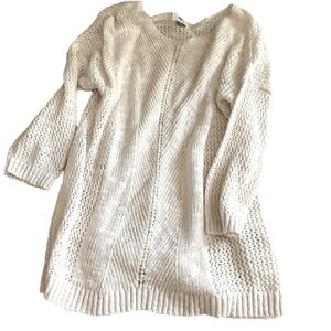 Old Navy Pointelle Knit Cream Colored Sweater Women's Size Large